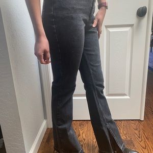Free people black denim flare jeans